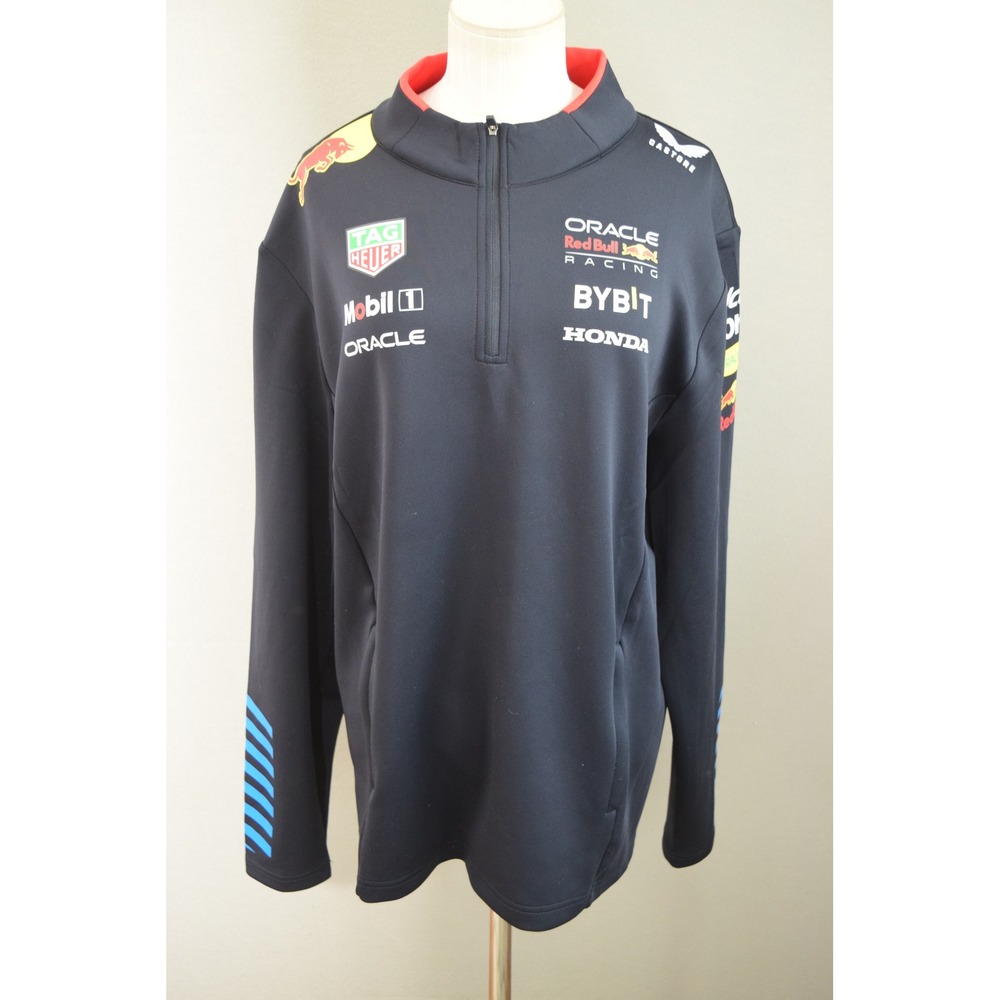 Castore Red Bull Racing Mens XL Quarter Zip Pullover Jacket Formula 1 Blue